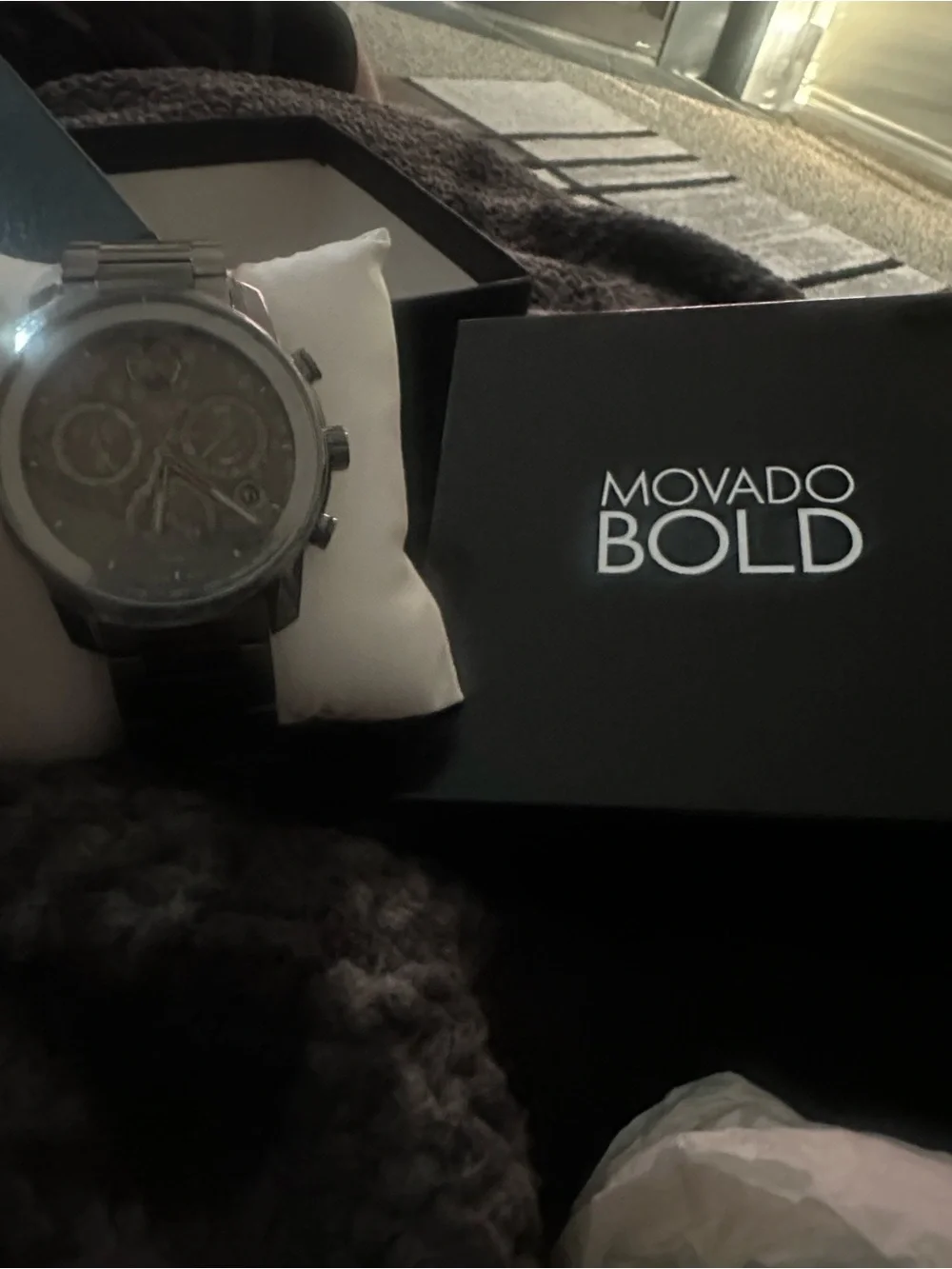 New Movado Bold Verso Gunmetal Gray Chronograph Watch
